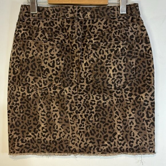 William Rast Women's Denim Wild Cheetah Mini Skirt Brown Size 28 - Picture 4 of 10
